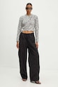 Sveter s prímesou vlny Moschino Jeans 0903.8202 sivá AW24