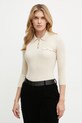 Elisabetta Franchi sweter z domieszką jedwabiu beżowy MK09B46E2