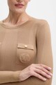 Elisabetta Franchi pulover din amestec de mătase MK10B46E2 bej