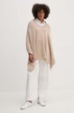 Шерстяное пончо United Colors of Benetton 103MDU004 бежевый AW24