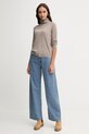 United Colors of Benetton sweter z dodatkiem wełny 1035D2551 beżowy AW25