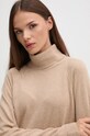United Colors of Benetton sweter z dodatkiem wełny beżowy 1035D2551