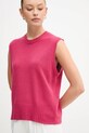 United Colors of Benetton kamizelka z dodatkiem wełny różowy 126WD10BA