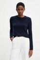 United Colors of Benetton sweter kaszmirowy okrągły granatowy 1033D107P