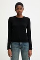 United Colors of Benetton sweter kaszmirowy okrągły czarny 1033D107P