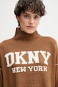 Dkny sweter brązowy DJ4R0386