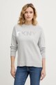 Dkny sweter aplikacja szary DJ4R0407