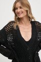 United Colors of Benetton cardigan din amestec de lana negru 114VD603X
