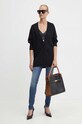 Armani Exchange cardigan din lana 6DYE1J.YME3Z negru AW24