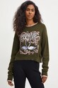 Свитер с примесью шерсти Versace Jeans Couture зелёный 77HAFM12.CMF18