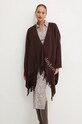Max Mara Leisure poncho wełniane wełna brązowy 2426736028600