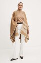 Max Mara Leisure poncho wełniane 2426736038600 brązowy AW24