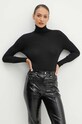 Luisa Spagnoli maglione in lana MANOS D scollo a collo alto nero 58439