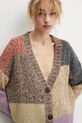 Weekend Max Mara kardigán gyapjú keverékből barna 2425346072600