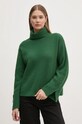 Vlněný svetr United Colors of Benetton rolák zelená 1244D203D