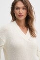 United Colors of Benetton pulover din amestec de lana alb 1442D4024