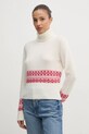 United Colors of Benetton pulover din amestec de lana grosime medie bej 1126E203J