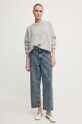 American Vintage sweter wełniany VITO18EH24 szary AW24