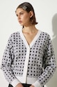 Kenzo kardigan z domieszką wełny Weave Cardigan FE62CA4723CA.02 biały