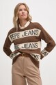 Pepe Jeans pulover din amestec de lana HELMI maro PL702226