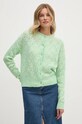 Pepe Jeans cardigan din amestec de lana HELEN CARDIGAN uni verde PL702228