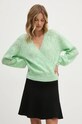 Pepe Jeans pulover din amestec de lana HELEN WRAP grosime medie verde PL702231