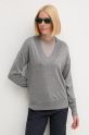 Joop! maglione in lana scollo a V grigio 30043972