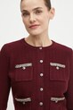 Elisabetta Franchi cardigan din amestec de lana burgundia MK17S47E2