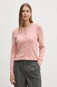 Kardigan s primjesom vune Sisley roza 102HM5237
