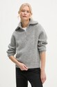 Samsoe Samsoe sweter wełniany SAANOUR wełna szary F24300038