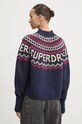 Îmbrăcăminte Superdry pulover din amestec de lana W6110555A.B9R bleumarin