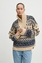 Superdry pulover din amestec de lână groase bej W6110560A.B9P