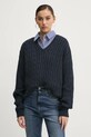 Superdry sweter bawełniany bawełna granatowy W6110588A.98T