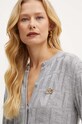 Twinset cardigan con aggiunta di cachemire grigio 242TP3602