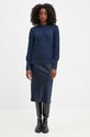Svetr s příměsí kašmíru Twinset 242TP3601 námořnická modř AW24