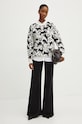 Twinset sweter z domieszką wełny 242TP3400 beżowy AW24
