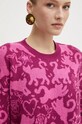 Twinset sweter z domieszką wełny różowy 242TP3400