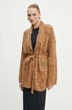 Кардиган з домішкою вовни Twinset коричневий 242TP3790