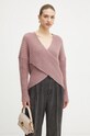 Twinset sweter wełniany szpic różowy 242TT3374