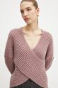 Twinset sweter wełniany różowy 242TT3374