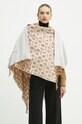 Twinset poncho a maglia fine marrone 242TO5690