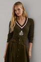 Βαμβακερό πουλόβερ Lauren Ralph Lauren απλικέ πράσινο 200951624