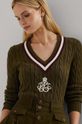 Pamučni pulover Lauren Ralph Lauren zelena 200951624