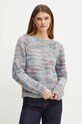 BOSS Orange sweter wełniany okrągły multicolor 50527837