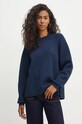 BOSS pulover de lana subtiri bleumarin 50523735