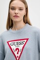 Guess Jeans sweter bawełniany niebieski W4BR12.Z3HM1