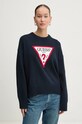 Памучен пуловер Guess Jeans памук тъмносин W4BR12.Z3HM1