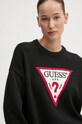 Хлопковый свитер Guess Jeans чёрный W4BR12.Z3HM1