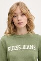 Guess Jeans sweter bawełniany zielony W4BR10.Z3HM1