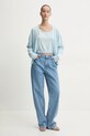 Guess Jeans cardigan din amestec de lână W4BR16.Z3HO2 albastru SS25
